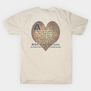 Belief, Hope, Love Front and Back T-Shirt